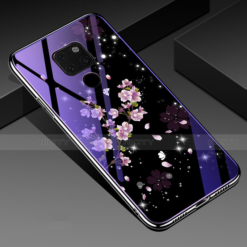 Handyhülle Silikon Hülle Rahmen Schutzhülle Spiegel Blumen für Huawei Mate 20 X 5G groß