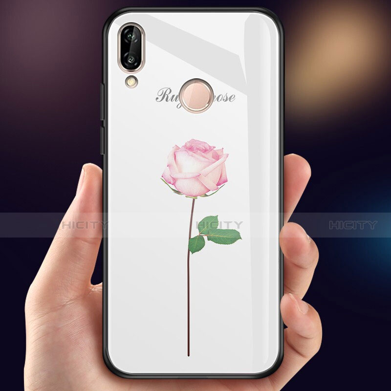 Handyhülle Silikon Hülle Rahmen Schutzhülle Spiegel Blumen für Huawei Nova 3e