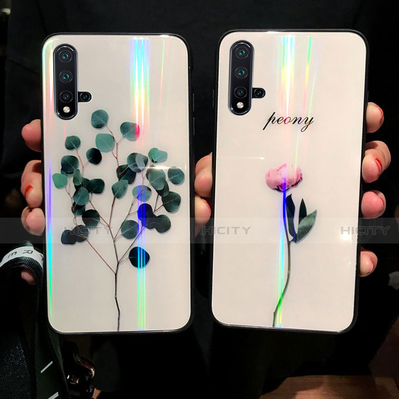 Handyhülle Silikon Hülle Rahmen Schutzhülle Spiegel Blumen für Huawei Nova 5 Pro