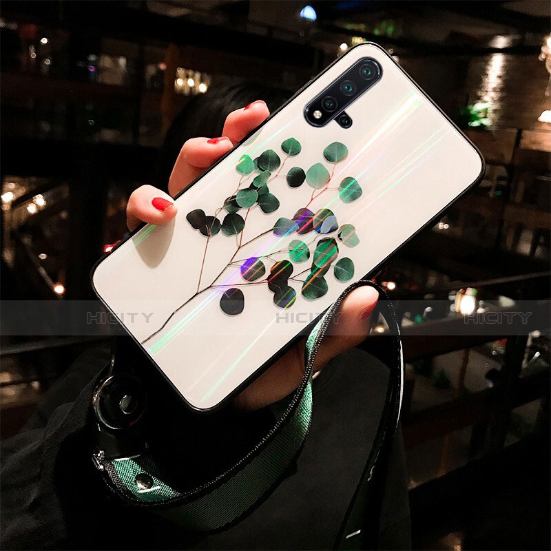 Handyhülle Silikon Hülle Rahmen Schutzhülle Spiegel Blumen für Huawei Nova 5 Pro