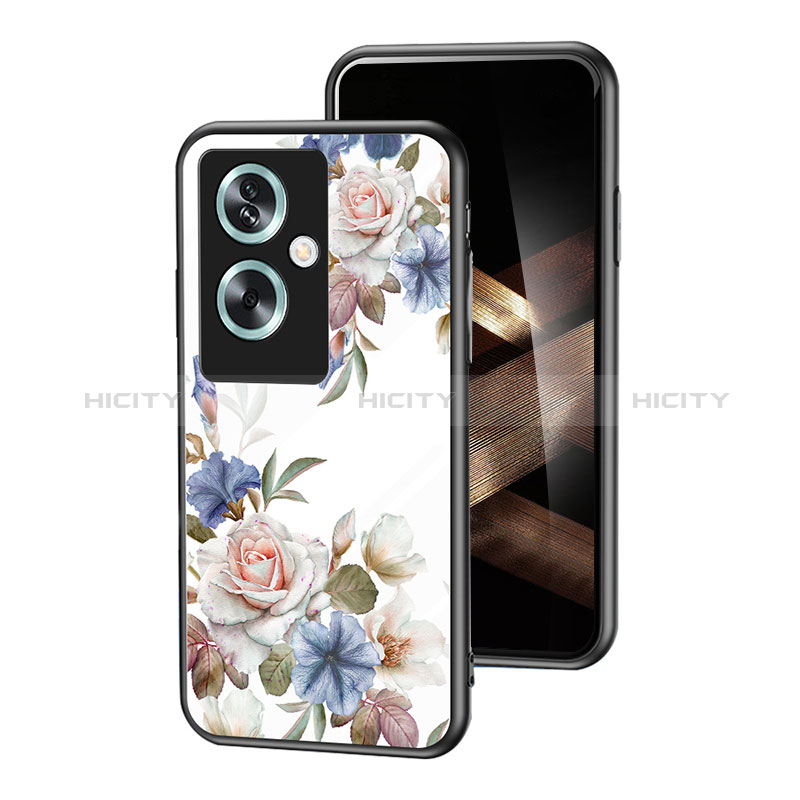 Handyhülle Silikon Hülle Rahmen Schutzhülle Spiegel Blumen für Oppo A2 5G