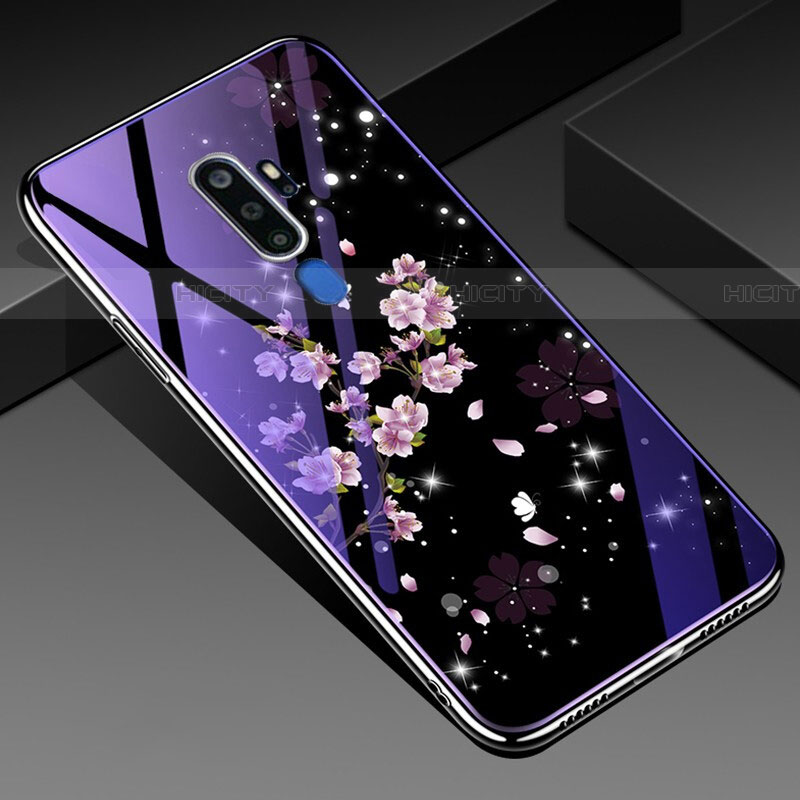 Handyhülle Silikon Hülle Rahmen Schutzhülle Spiegel Blumen für Oppo A5 (2020)