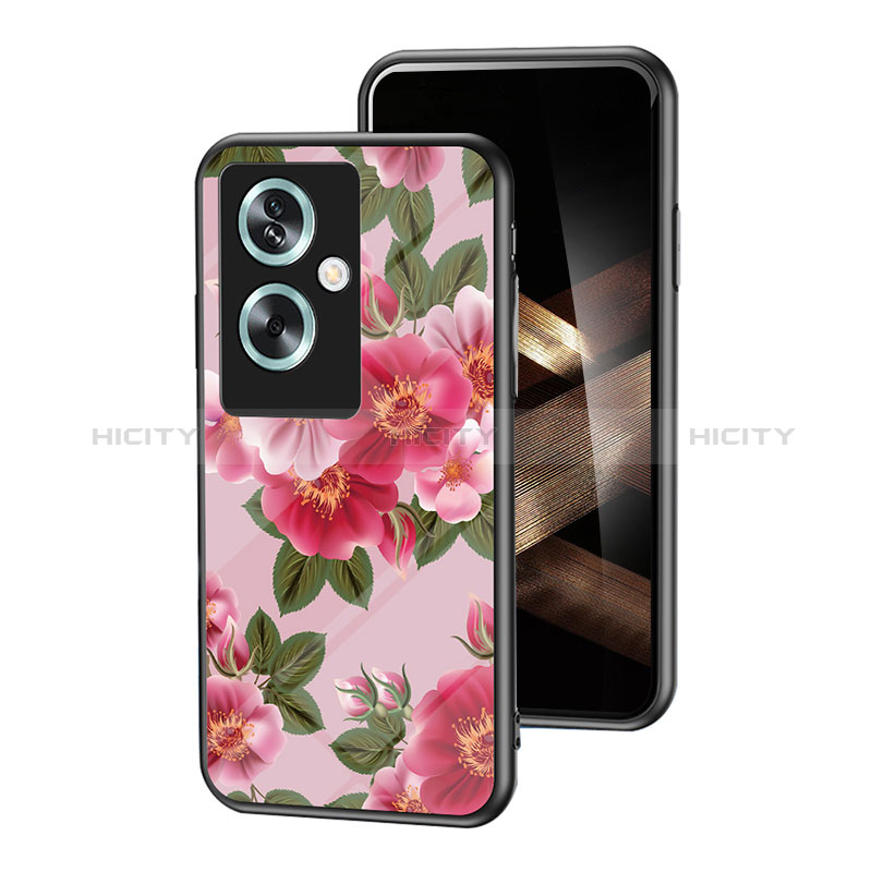 Handyhülle Silikon Hülle Rahmen Schutzhülle Spiegel Blumen für Oppo A79 5G