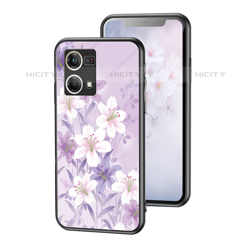 Handyhülle Silikon Hülle Rahmen Schutzhülle Spiegel Blumen für Oppo F21 Pro 4G groß