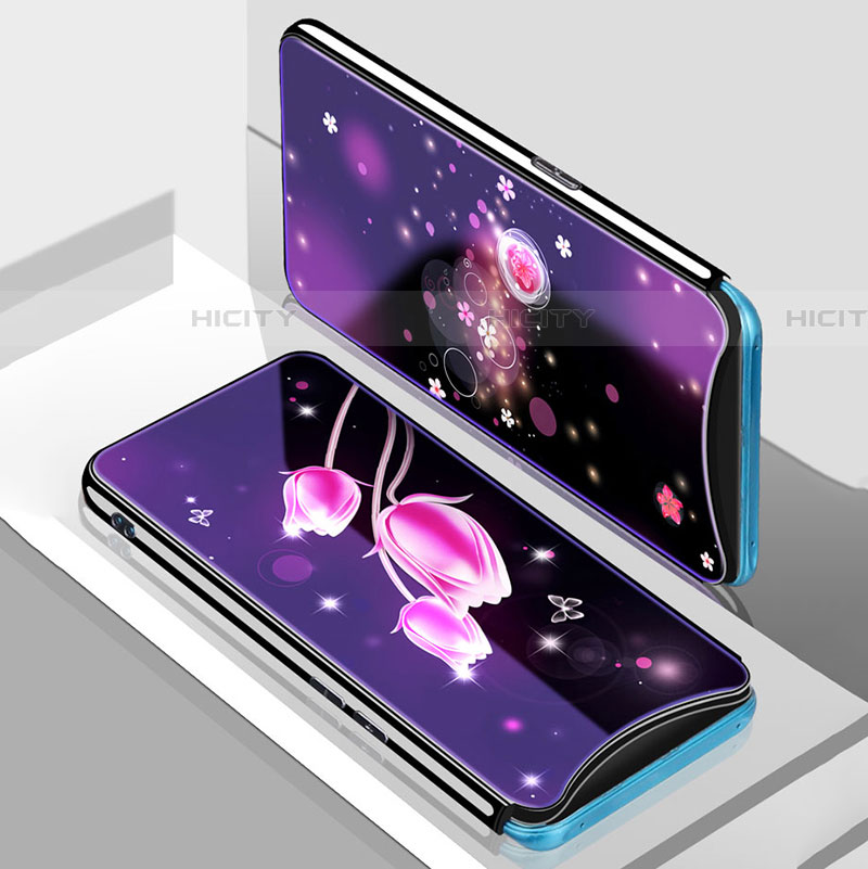 Handyhülle Silikon Hülle Rahmen Schutzhülle Spiegel Blumen für Oppo Find X groß