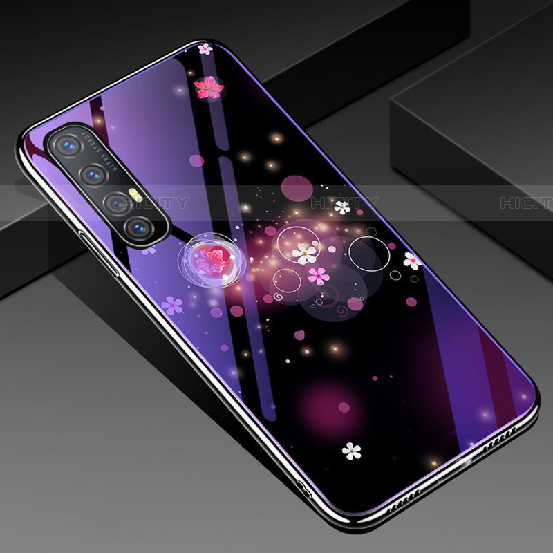 Handyhülle Silikon Hülle Rahmen Schutzhülle Spiegel Blumen für Oppo Find X2 Neo groß