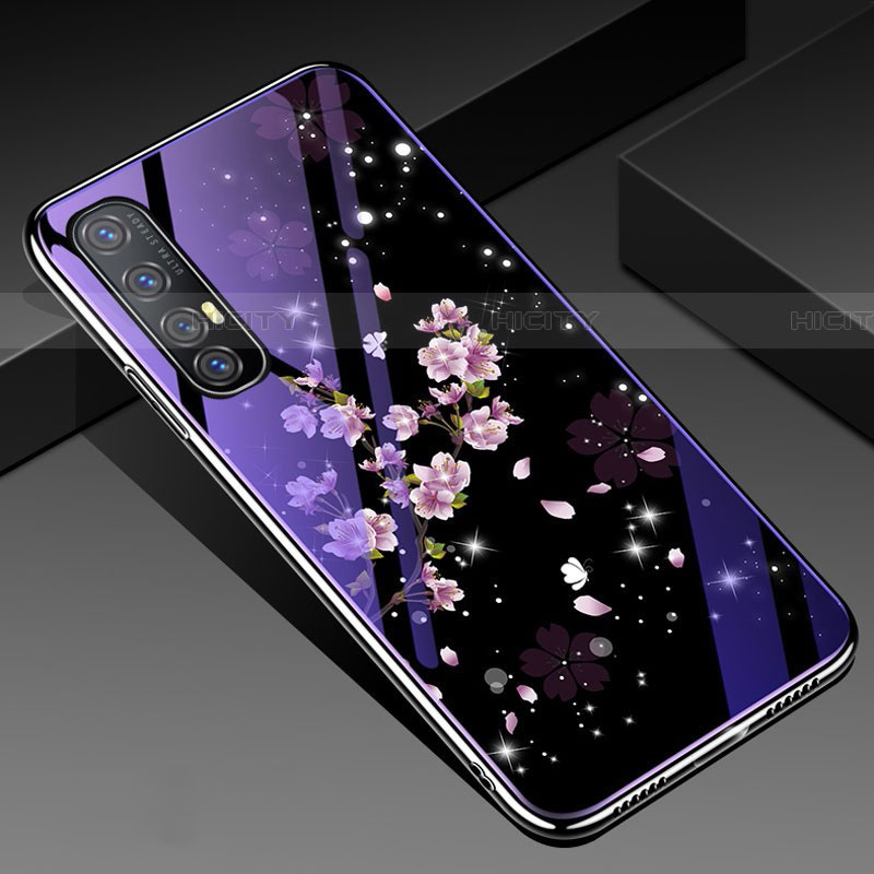 Handyhülle Silikon Hülle Rahmen Schutzhülle Spiegel Blumen für Oppo Find X2 Neo groß