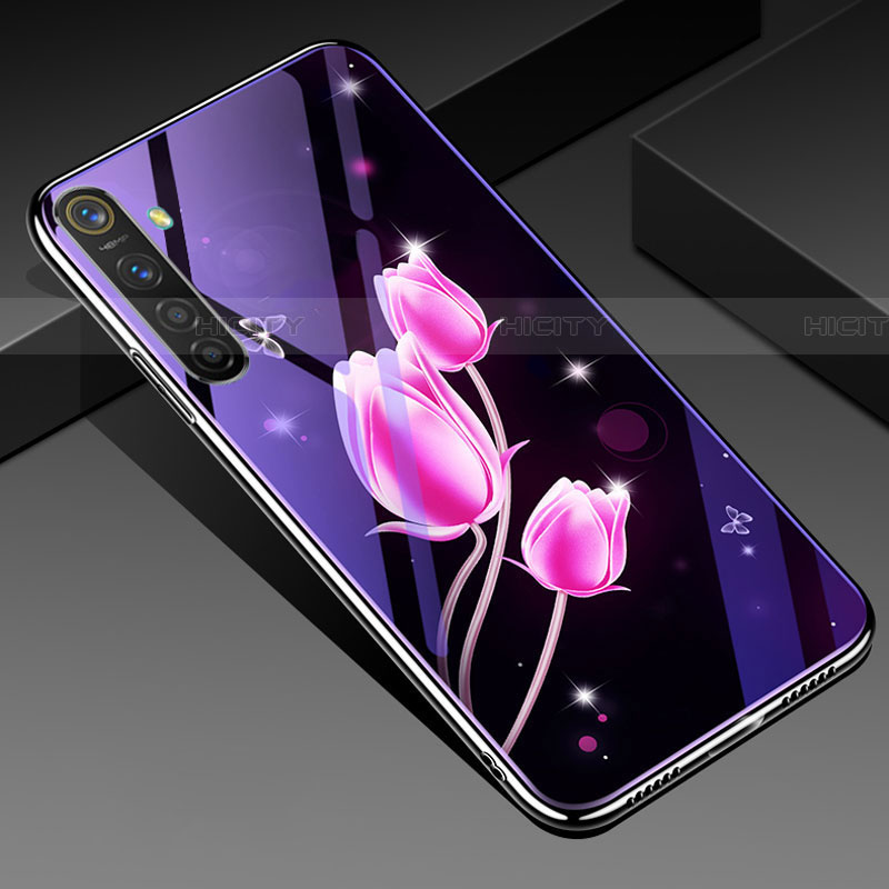 Handyhülle Silikon Hülle Rahmen Schutzhülle Spiegel Blumen für Oppo K5 Rosa