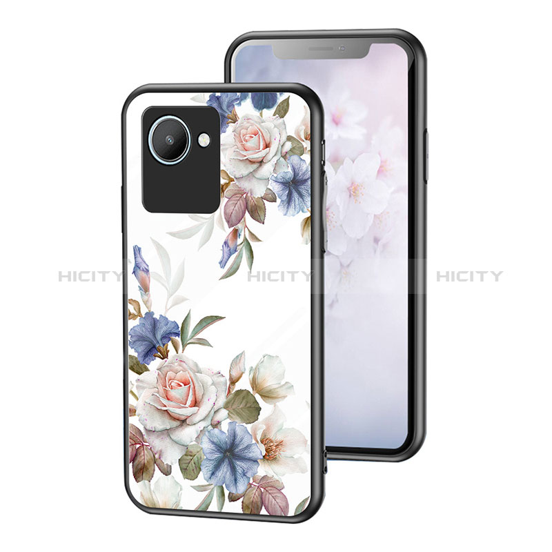 Handyhülle Silikon Hülle Rahmen Schutzhülle Spiegel Blumen für Realme C30