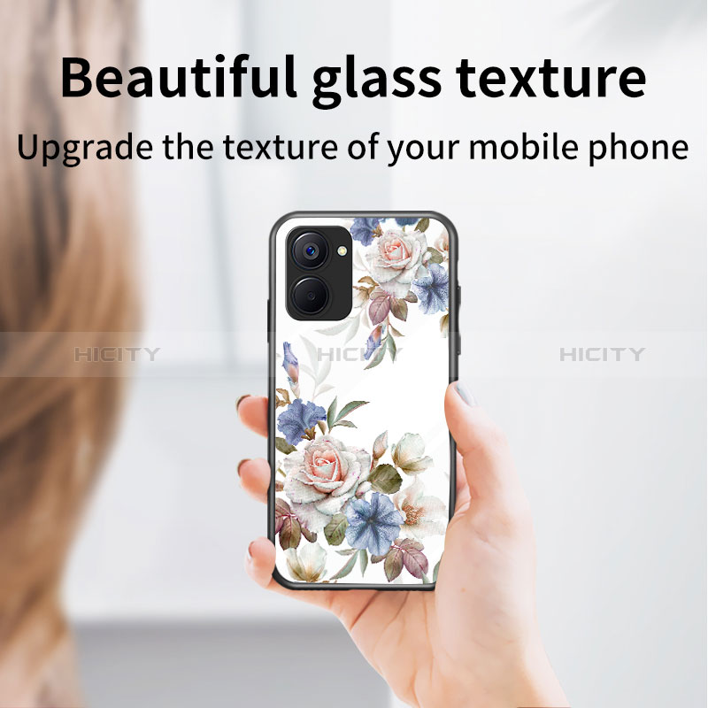 Handyhülle Silikon Hülle Rahmen Schutzhülle Spiegel Blumen für Realme V20 5G