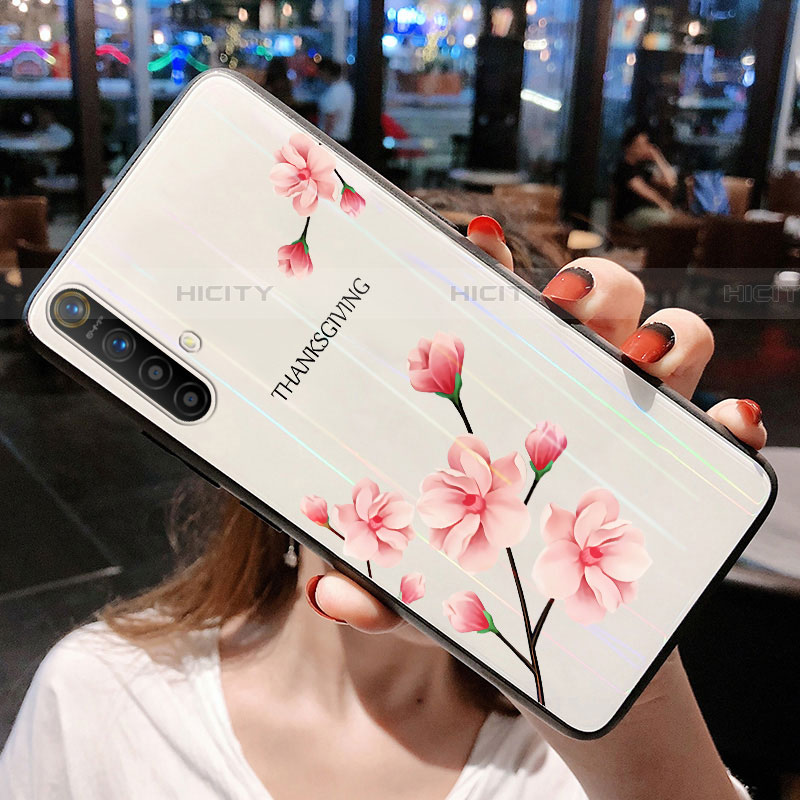 Handyhülle Silikon Hülle Rahmen Schutzhülle Spiegel Blumen für Realme X3 SuperZoom groß