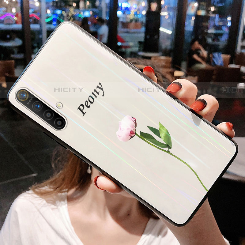 Handyhülle Silikon Hülle Rahmen Schutzhülle Spiegel Blumen für Realme X50m 5G Pink Plus