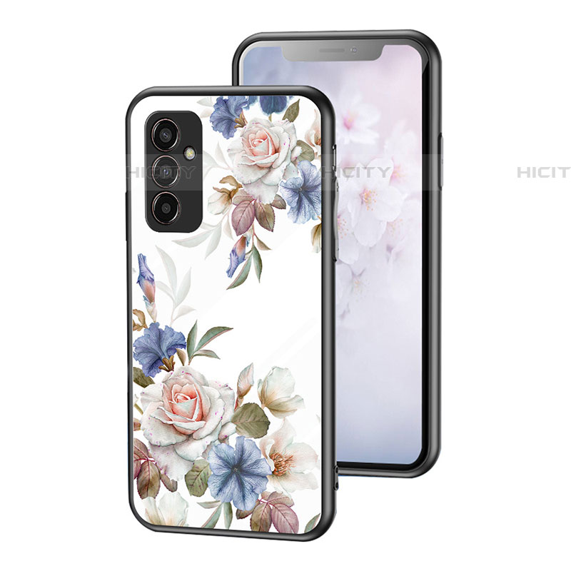 Handyhülle Silikon Hülle Rahmen Schutzhülle Spiegel Blumen für Samsung Galaxy M13 4G Weiß Plus