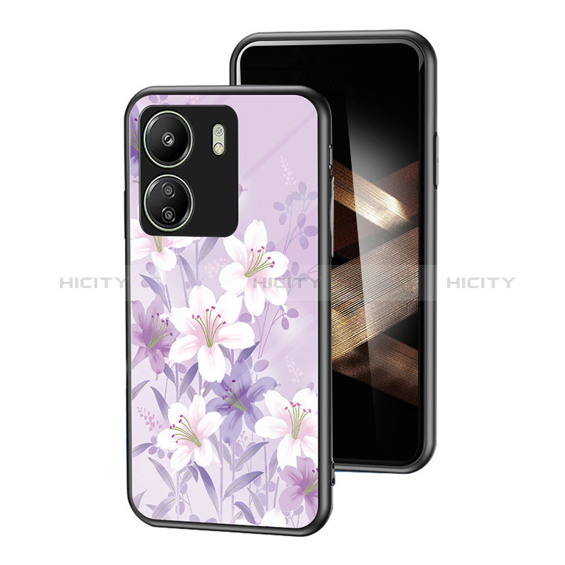 Handyhülle Silikon Hülle Rahmen Schutzhülle Spiegel Blumen für Xiaomi Poco C65