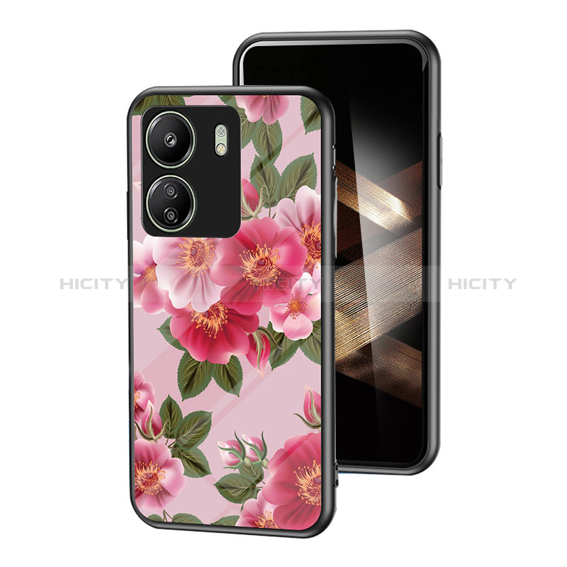 Handyhülle Silikon Hülle Rahmen Schutzhülle Spiegel Blumen für Xiaomi Redmi 13C