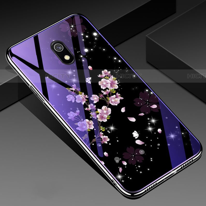 Handyhülle Silikon Hülle Rahmen Schutzhülle Spiegel Blumen für Xiaomi Redmi 8A groß