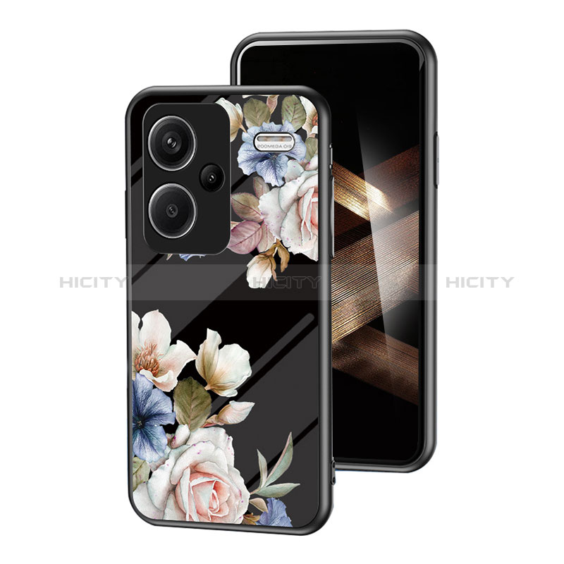 Handyhülle Silikon Hülle Rahmen Schutzhülle Spiegel Blumen für Xiaomi Redmi Note 13 Pro+ Plus 5G groß