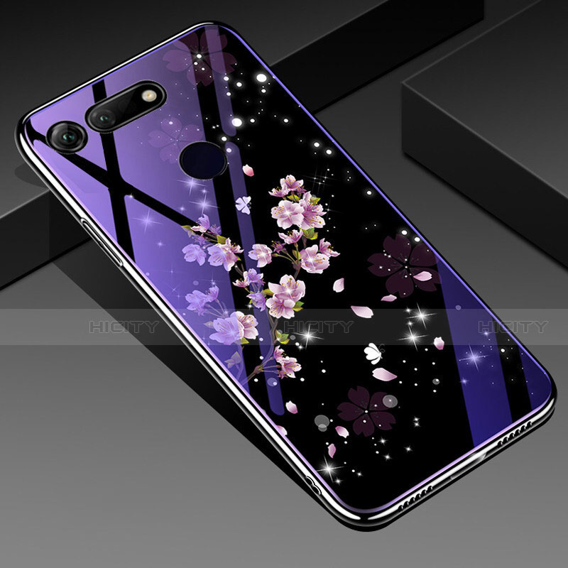 Handyhülle Silikon Hülle Rahmen Schutzhülle Spiegel Blumen K01 für Huawei Honor V20