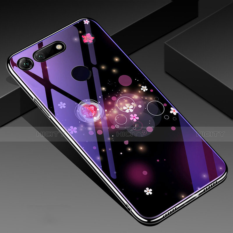 Handyhülle Silikon Hülle Rahmen Schutzhülle Spiegel Blumen K01 für Huawei Honor V20 Bunt