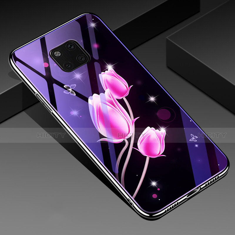 Handyhülle Silikon Hülle Rahmen Schutzhülle Spiegel Blumen K01 für Huawei Mate 20 Pro