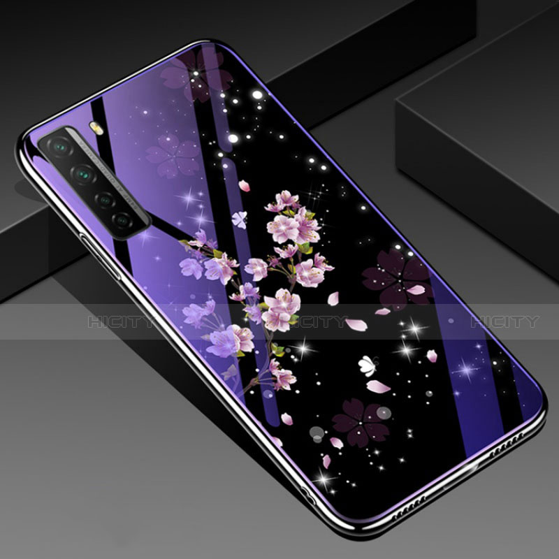 Handyhülle Silikon Hülle Rahmen Schutzhülle Spiegel Blumen K01 für Huawei Nova 7 SE 5G