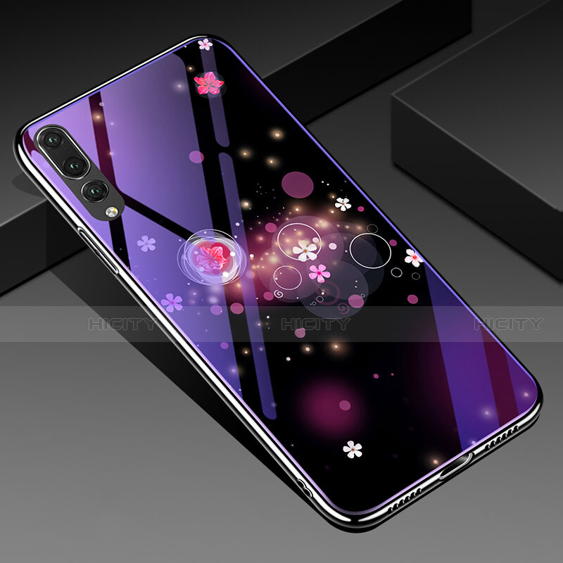 Handyhülle Silikon Hülle Rahmen Schutzhülle Spiegel Blumen K01 für Huawei P20 Pro