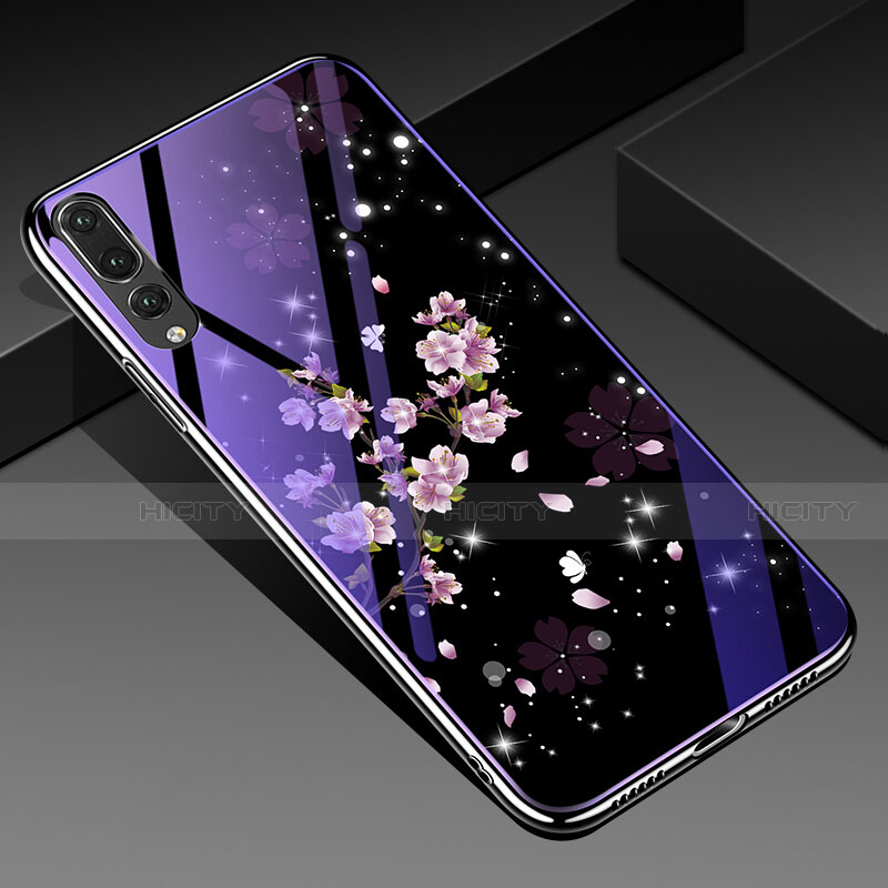 Handyhülle Silikon Hülle Rahmen Schutzhülle Spiegel Blumen K01 für Huawei P20 Pro Plusfarbig