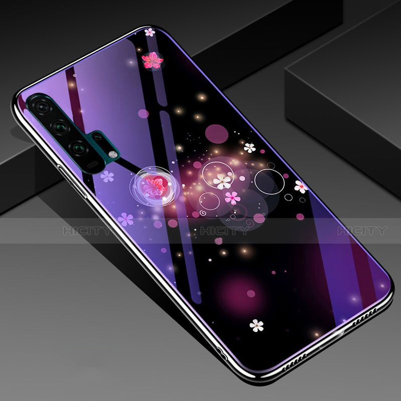 Handyhülle Silikon Hülle Rahmen Schutzhülle Spiegel Blumen K02 für Huawei Honor 20 Pro