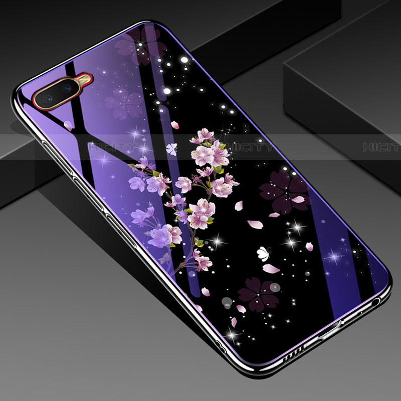 Handyhülle Silikon Hülle Rahmen Schutzhülle Spiegel Blumen M04 für Oppo RX17 Neo Plusfarbig