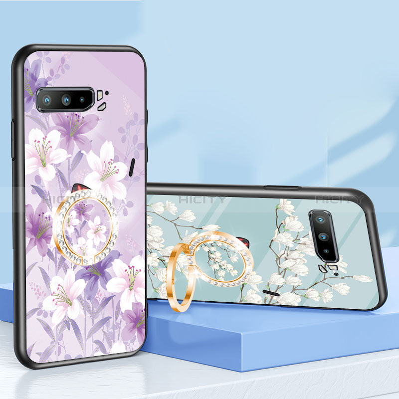 Handyhülle Silikon Hülle Rahmen Schutzhülle Spiegel Blumen S01 für Asus ROG Phone 3