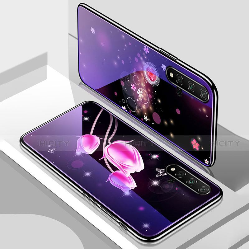 Handyhülle Silikon Hülle Rahmen Schutzhülle Spiegel Blumen S01 für Huawei Honor 20S groß