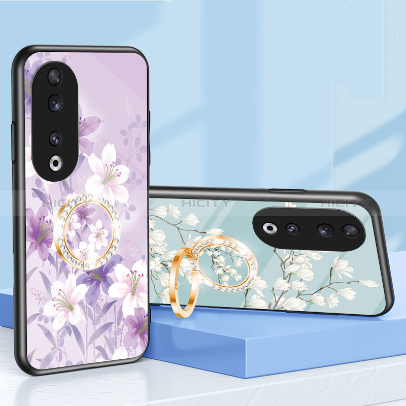 Handyhülle Silikon Hülle Rahmen Schutzhülle Spiegel Blumen S01 für Huawei Honor 90 5G groß