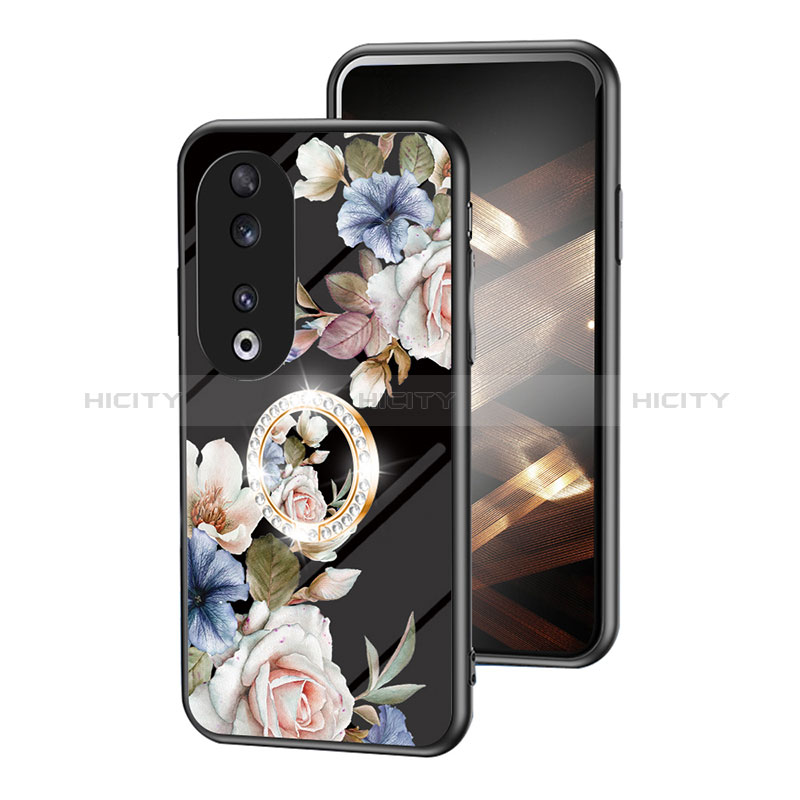 Handyhülle Silikon Hülle Rahmen Schutzhülle Spiegel Blumen S01 für Huawei Honor 90 5G groß