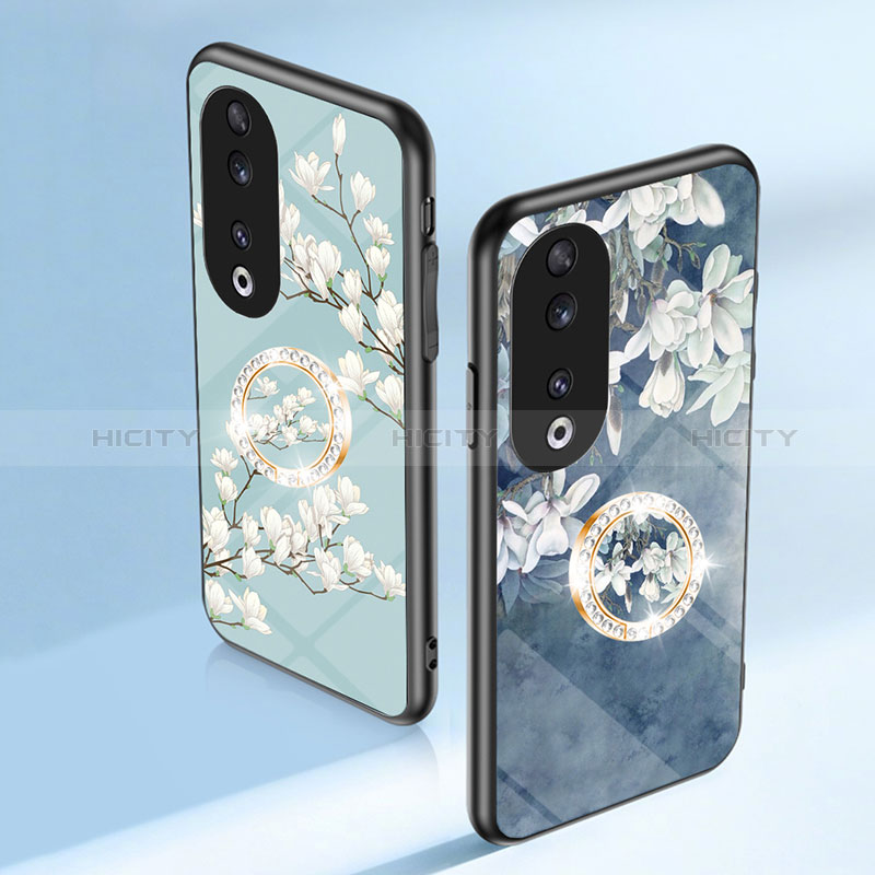 Handyhülle Silikon Hülle Rahmen Schutzhülle Spiegel Blumen S01 für Huawei Honor 90 5G groß