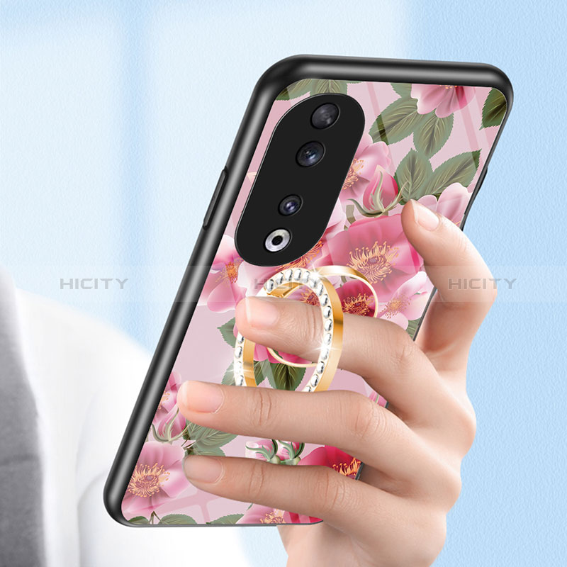 Handyhülle Silikon Hülle Rahmen Schutzhülle Spiegel Blumen S01 für Huawei Honor 90 5G groß