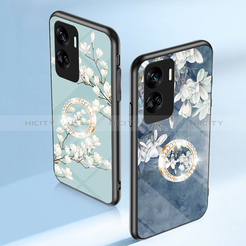 Handyhülle Silikon Hülle Rahmen Schutzhülle Spiegel Blumen S01 für Huawei Honor 90 Lite 5G groß