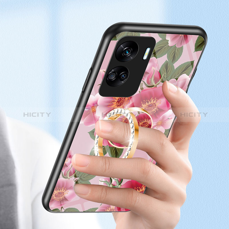 Handyhülle Silikon Hülle Rahmen Schutzhülle Spiegel Blumen S01 für Huawei Honor 90 Lite 5G groß