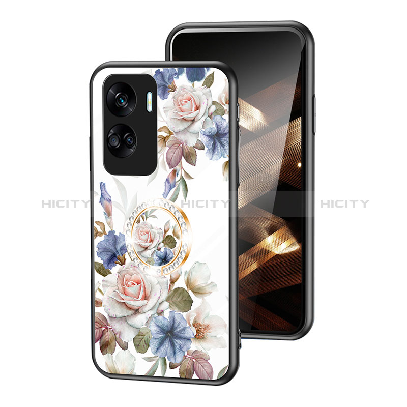 Handyhülle Silikon Hülle Rahmen Schutzhülle Spiegel Blumen S01 für Huawei Honor 90 Lite 5G Weiß