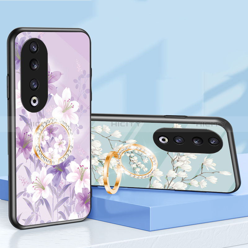 Handyhülle Silikon Hülle Rahmen Schutzhülle Spiegel Blumen S01 für Huawei Honor 90 Pro 5G