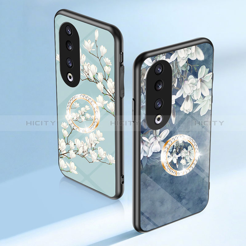 Handyhülle Silikon Hülle Rahmen Schutzhülle Spiegel Blumen S01 für Huawei Honor 90 Pro 5G