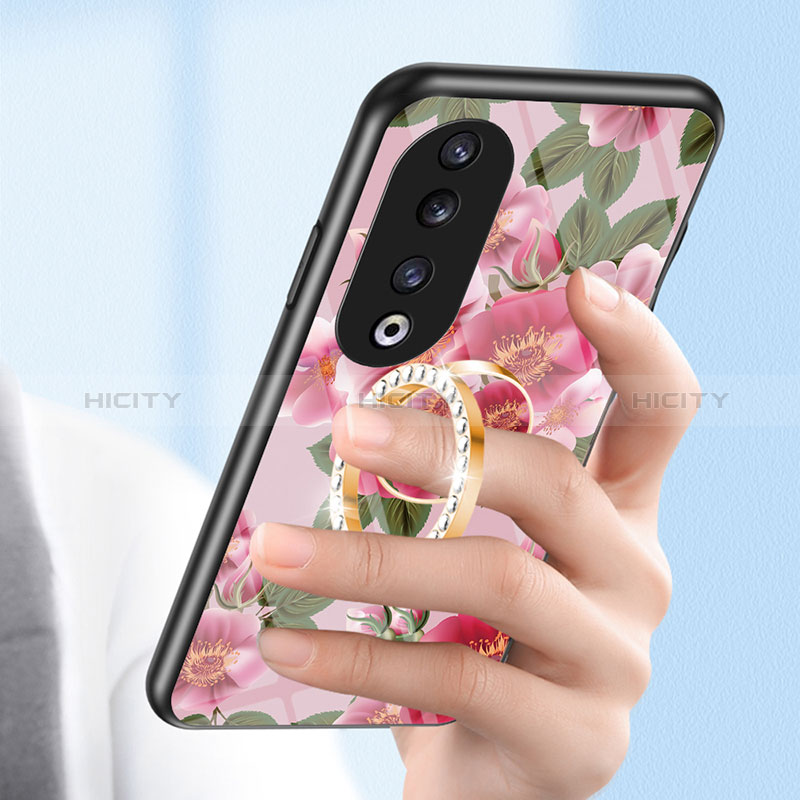 Handyhülle Silikon Hülle Rahmen Schutzhülle Spiegel Blumen S01 für Huawei Honor 90 Pro 5G