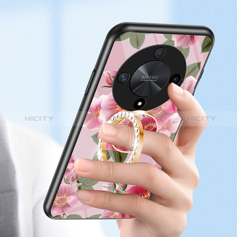 Handyhülle Silikon Hülle Rahmen Schutzhülle Spiegel Blumen S01 für Huawei Honor Magic6 Lite 5G