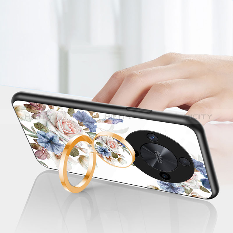 Handyhülle Silikon Hülle Rahmen Schutzhülle Spiegel Blumen S01 für Huawei Honor Magic6 Lite 5G groß