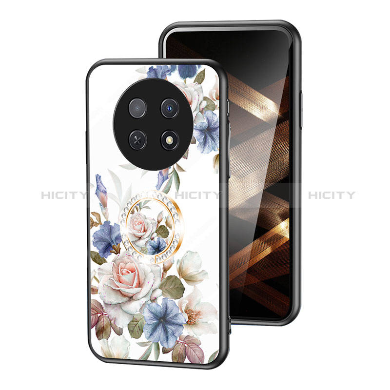 Handyhülle Silikon Hülle Rahmen Schutzhülle Spiegel Blumen S01 für Huawei Nova Y91 Weiß Plus