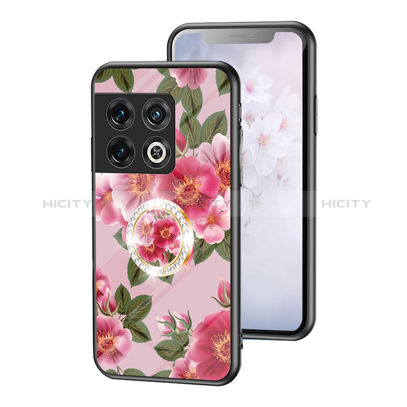 Handyhülle Silikon Hülle Rahmen Schutzhülle Spiegel Blumen S01 für OnePlus 10 Pro 5G groß