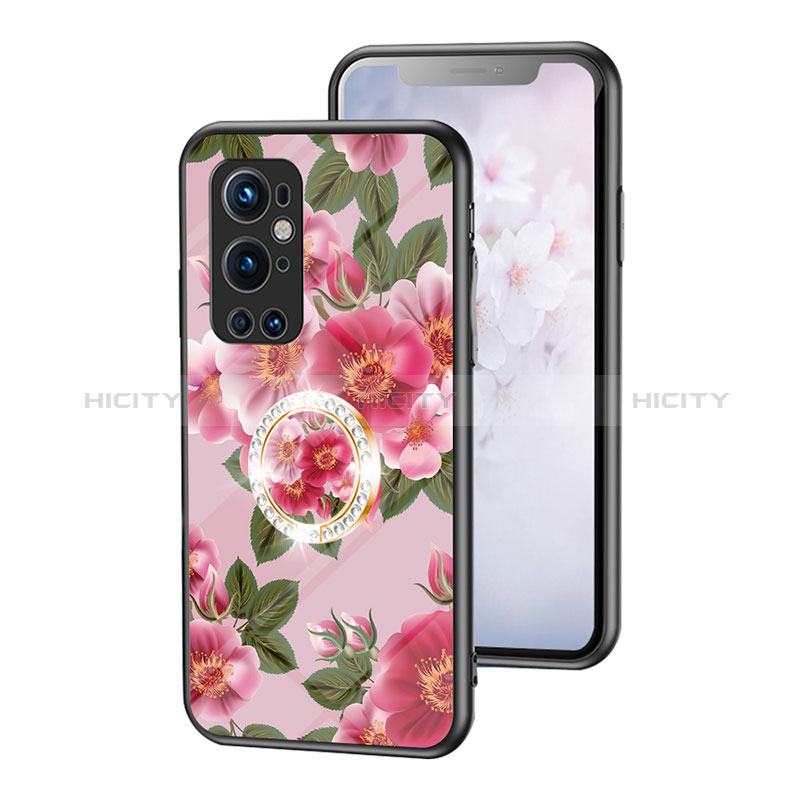 Handyhülle Silikon Hülle Rahmen Schutzhülle Spiegel Blumen S01 für OnePlus 9 Pro 5G groß