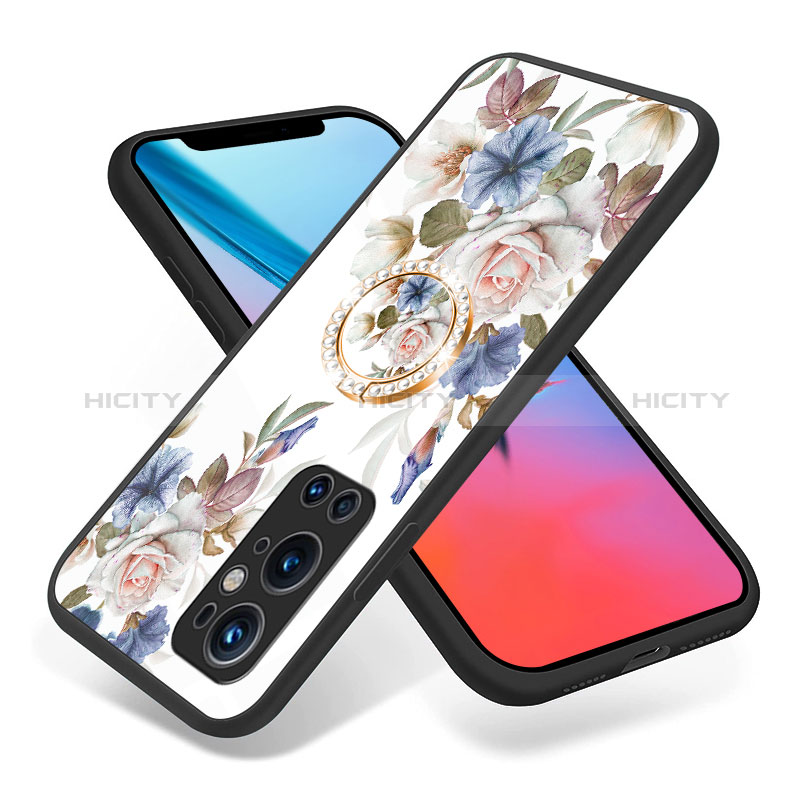 Handyhülle Silikon Hülle Rahmen Schutzhülle Spiegel Blumen S01 für OnePlus 9 Pro 5G