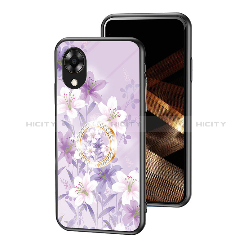 Handyhülle Silikon Hülle Rahmen Schutzhülle Spiegel Blumen S01 für Oppo A17K groß