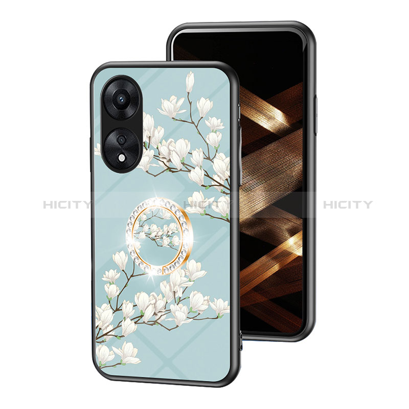 Handyhülle Silikon Hülle Rahmen Schutzhülle Spiegel Blumen S01 für Oppo A18