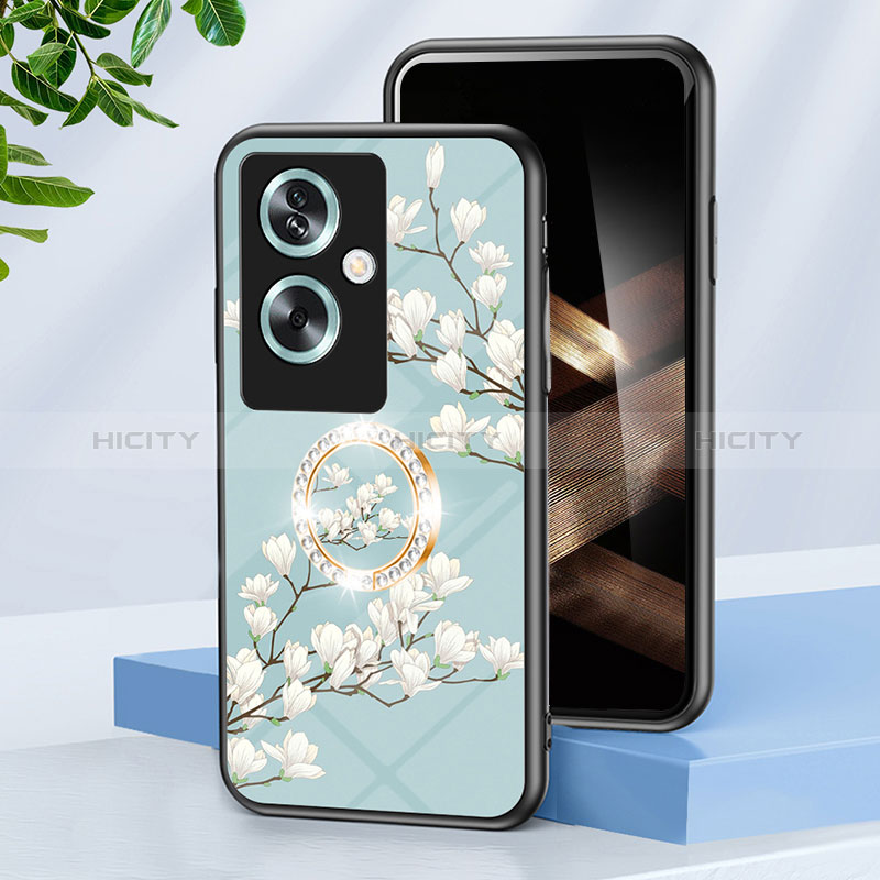 Handyhülle Silikon Hülle Rahmen Schutzhülle Spiegel Blumen S01 für Oppo A2 5G